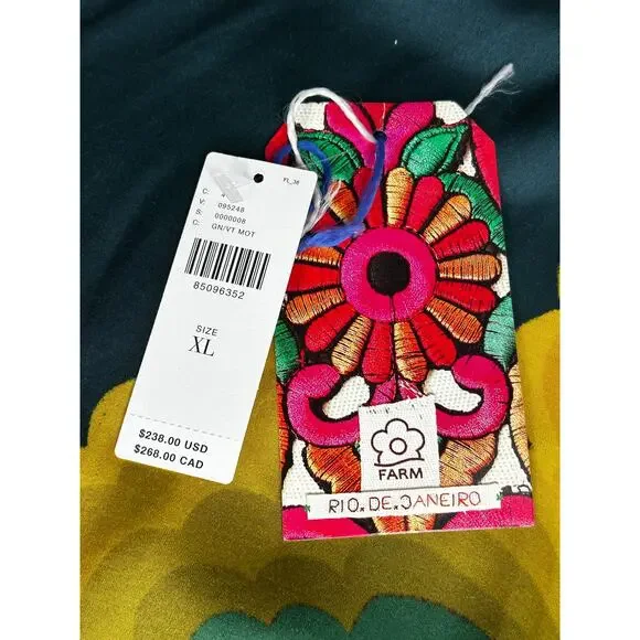 Farm Rio x Anthropologie Bold Printed One Shoulder Dress XL - Picture 13 of 16